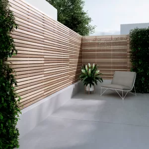 Iroko Narrow Slatted Fence Panel