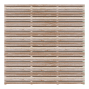 Rear view of the Iroko hit and miss fence panels.